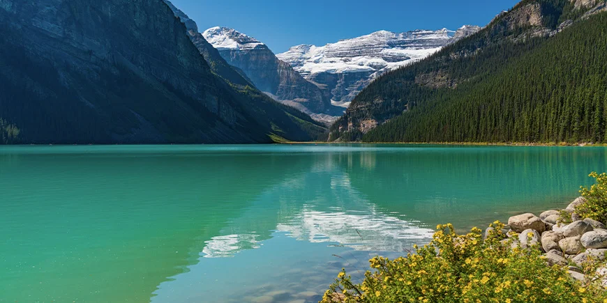 Kaunis Lake Louise Banffin kansallispuistossa Kanadassa